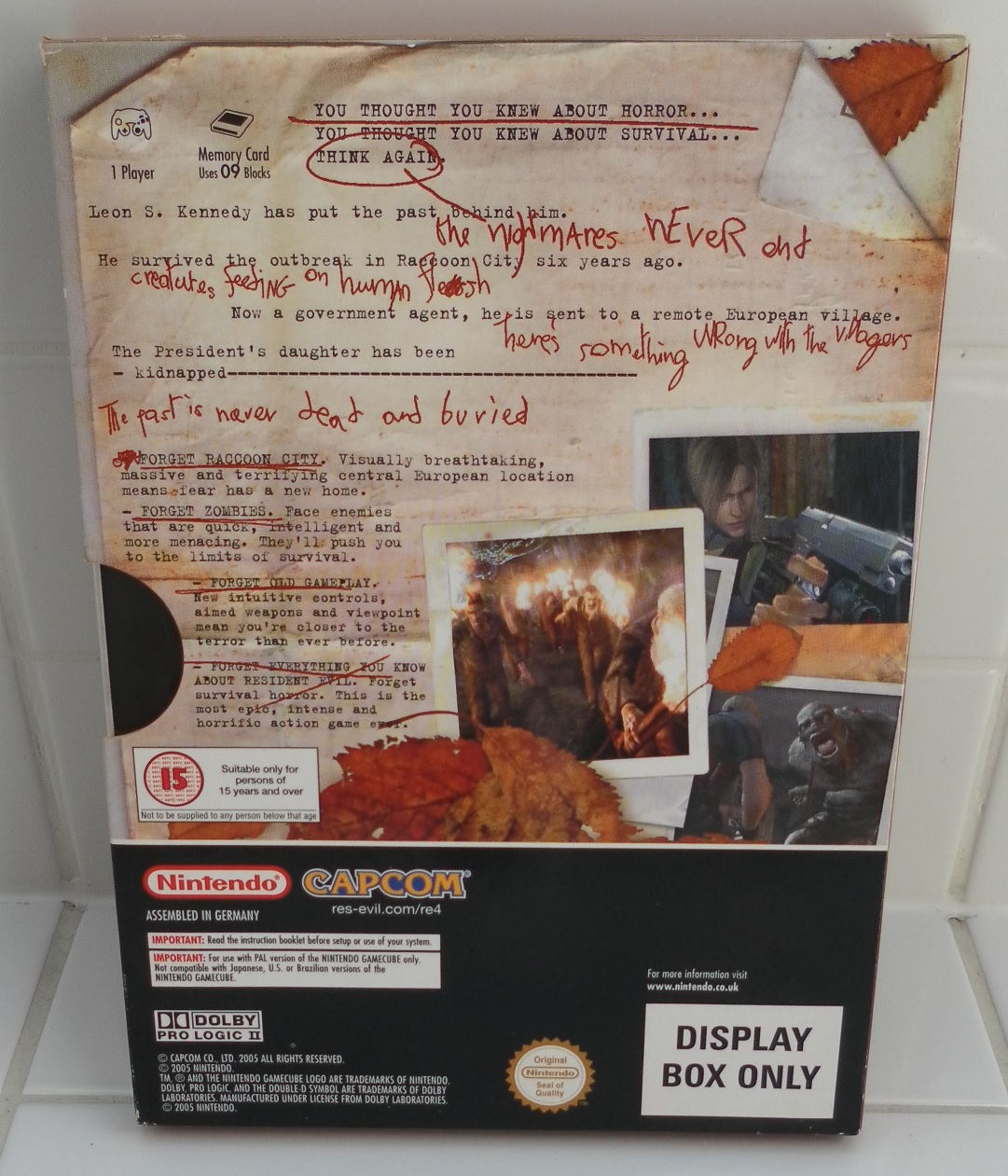 Resident Evil 4 Nintendo GameCube (GCN) Instruction Booklet